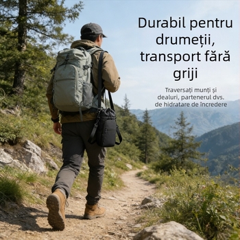 Husă izolată pentru sticla de apă, model diagonal, geantă de umăr pentru sticlă și buzunar pentru telefon