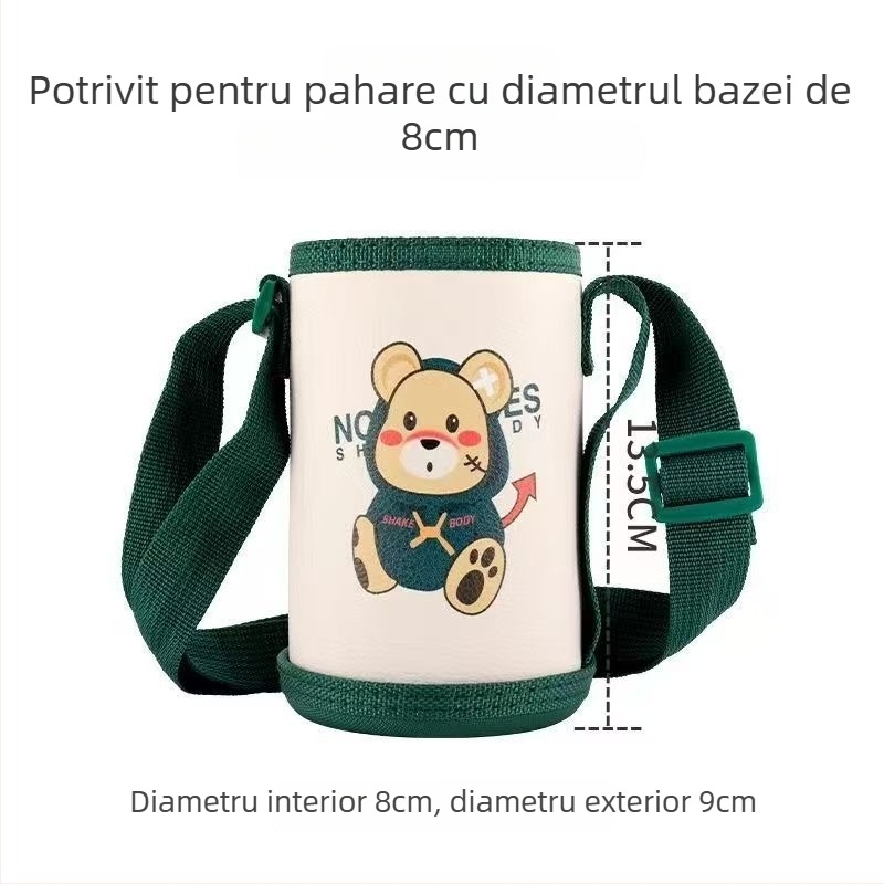 Husă izolantă pentru sticla de apă a copiilor, cu curea