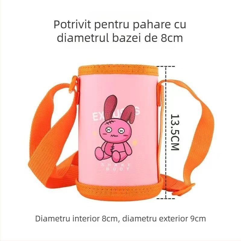 Husă izolantă pentru sticla de apă a copiilor, cu curea