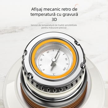 Termos pentru ceai cu afișaj de temperatură, stil retro, oțel inoxidabil 316, capacitate mare, cu infuzor de ceai