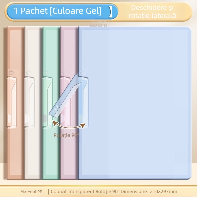 Deli set de 5 clipuri cu manetă rotativă pentru hârtie A4, manetă îngroșată – dosar de birou