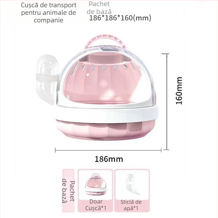 Cuib portabil pentru păsări, destinat utilizării în aer liber, potrivit pentru papagali și păsări mici, cu design compact pentru purtare.