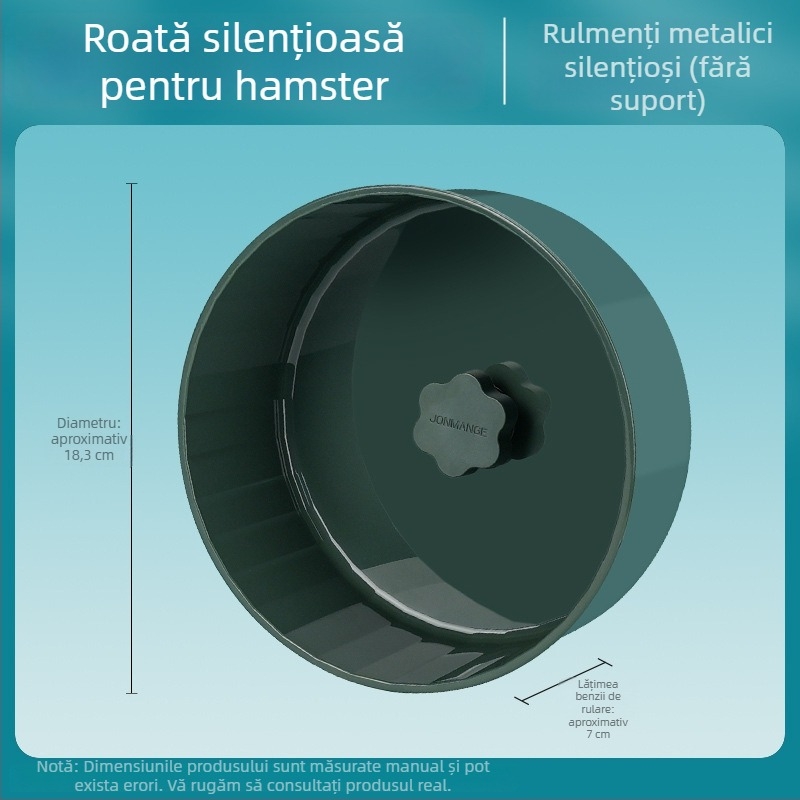 Roata de alergat pentru hamster, mare, silențioasă, cu suport solid