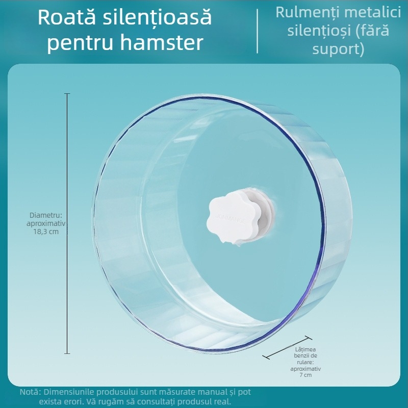 Roata de alergat pentru hamster, mare, silențioasă, cu suport solid