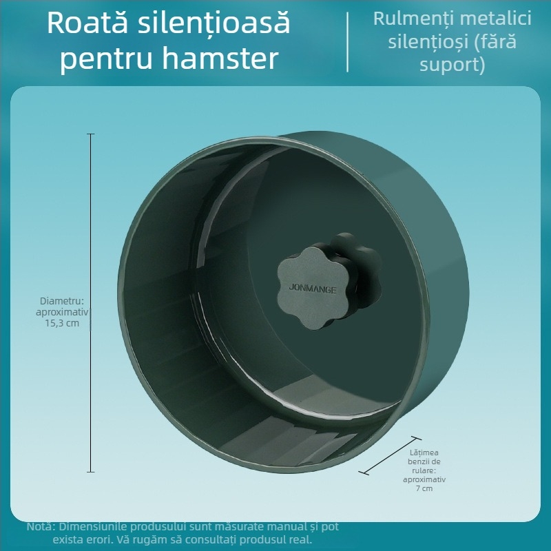 Roata de alergat pentru hamster, mare, silențioasă, cu suport solid
