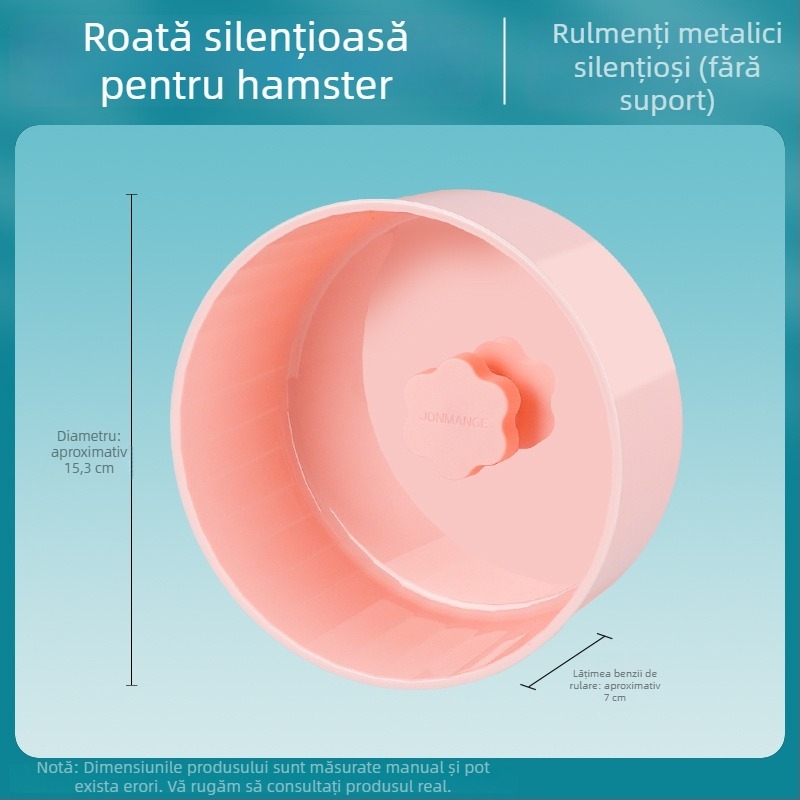 Roata de alergat pentru hamster, mare, silențioasă, cu suport solid