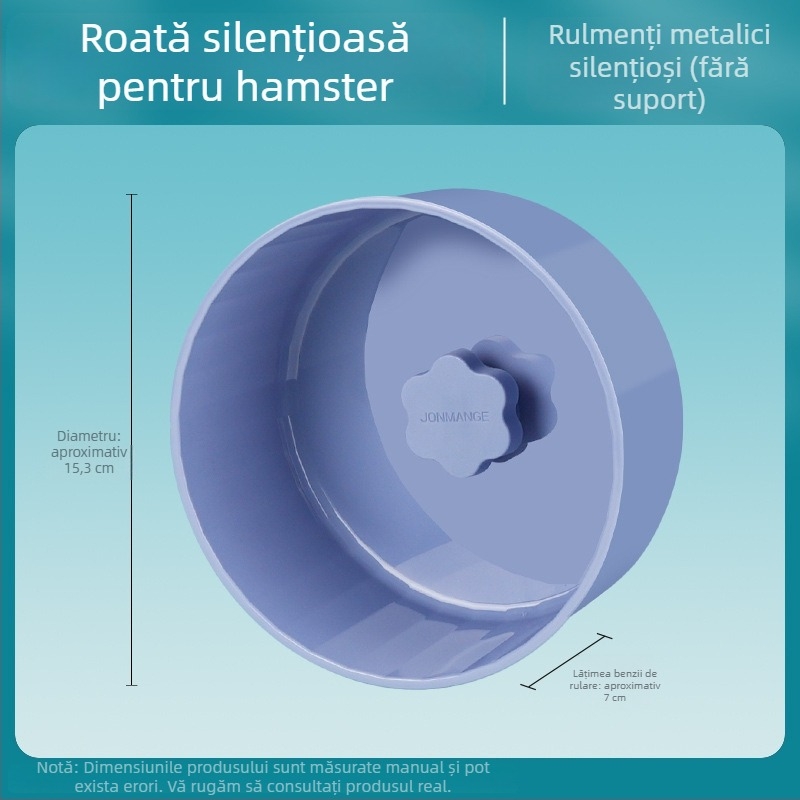 Roata de alergat pentru hamster, mare, silențioasă, cu suport solid