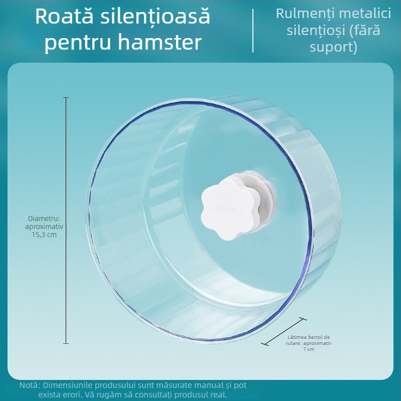 Roata de alergat pentru hamster, mare, silențioasă, cu suport solid