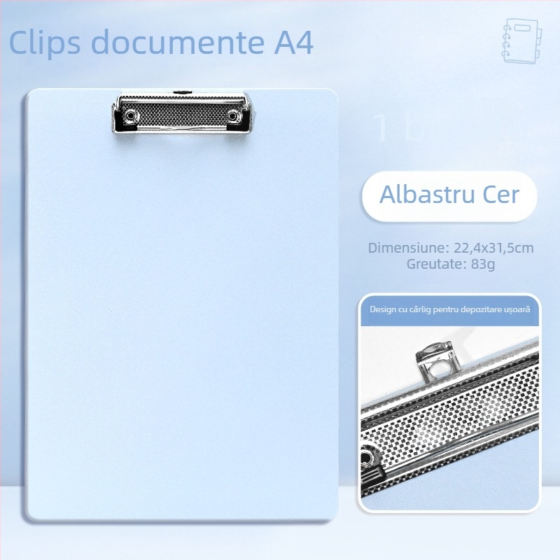 Dosar A4 cu paletă Morandi de culori, clipuri pentru documente, organizator, suport de scriere – papetărie birou