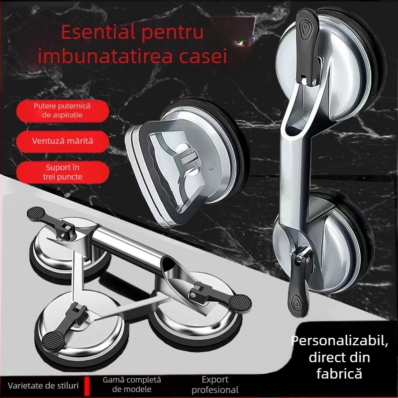 Cupă de vid din aliaj de aluminiu pentru sticlă — ridicator puternic cu trei gheare, două gheare sau o singură gheară pentru plăci