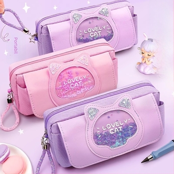 Penar pentru creioane pentru fete, din pânză, stil japonez, design minimalist