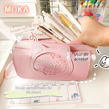 Penar pentru creioane pentru fete, din pânză, stil japonez, design minimalist