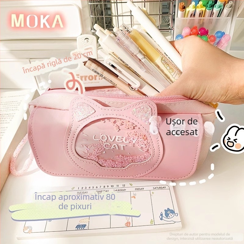 Penar pentru creioane pentru fete, din pânză, stil japonez, design minimalist