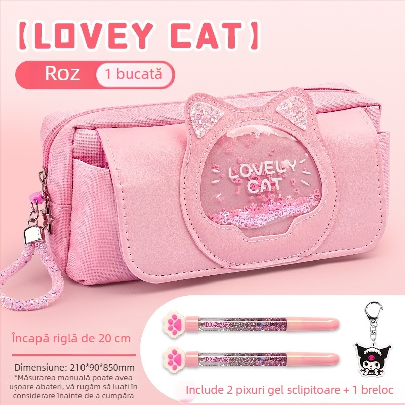 Penar pentru creioane pentru fete, din pânză, stil japonez, design minimalist