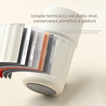 Cană de cafea din oțel inoxidabil 316, termos inteligent cu curea, recipient portabil pentru studenți