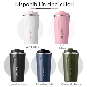 Termos cafea din oțel inoxidabil 304, izolație, portabil pentru mașină, capac cu închidere, utilizare în aer liber