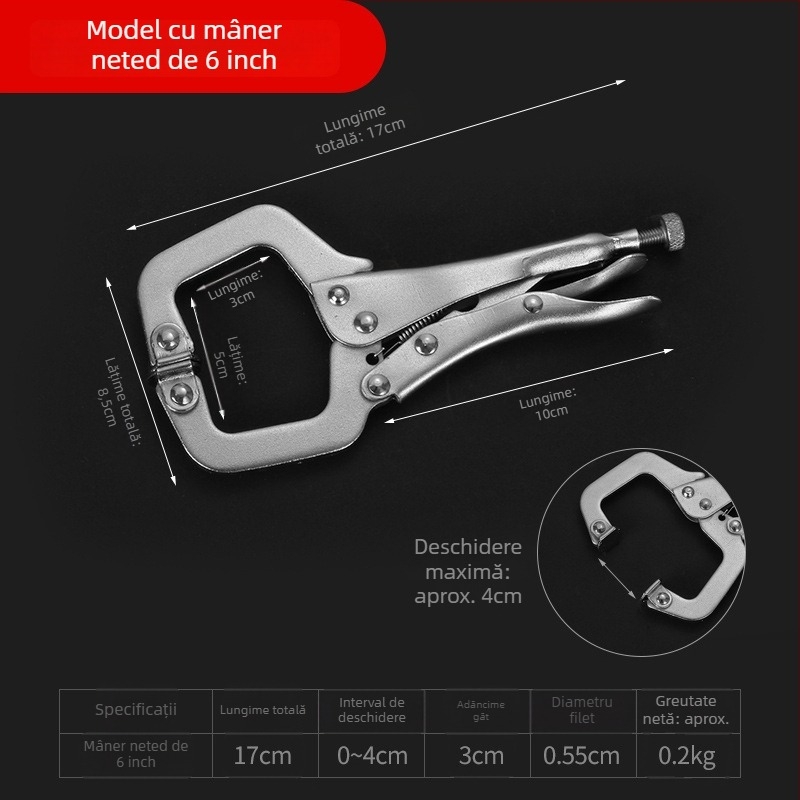 Xingbo Clește de tip C, grele, universal, din oțel-carbon, forjat cu precizie, 6–24 inch, clemă în formă de G