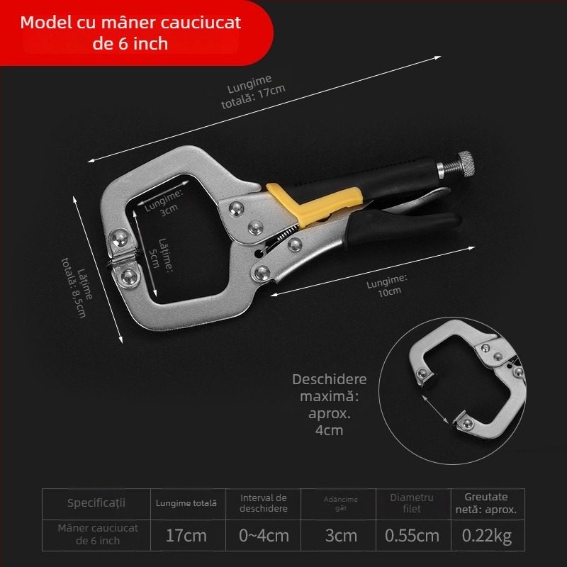 Xingbo Clește de tip C, grele, universal, din oțel-carbon, forjat cu precizie, 6–24 inch, clemă în formă de G