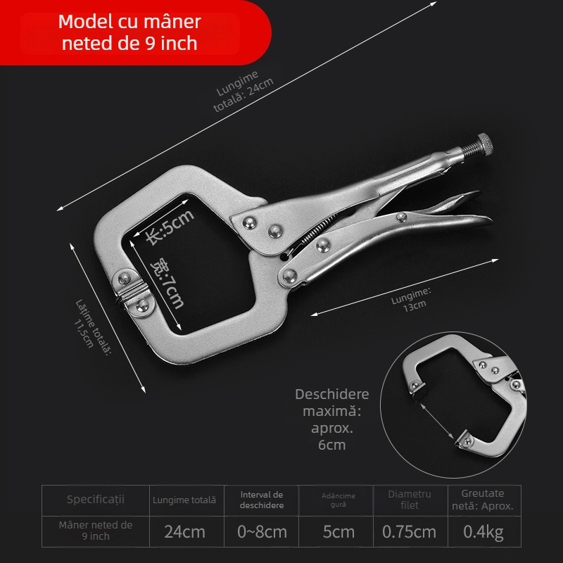 Xingbo Clește de tip C, grele, universal, din oțel-carbon, forjat cu precizie, 6–24 inch, clemă în formă de G