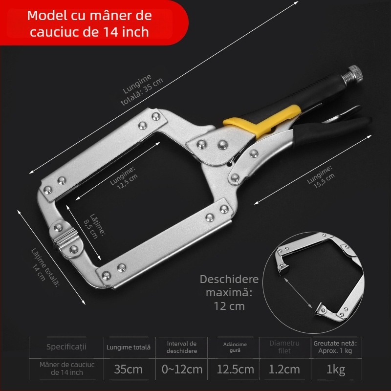 Xingbo Clește de tip C, grele, universal, din oțel-carbon, forjat cu precizie, 6–24 inch, clemă în formă de G