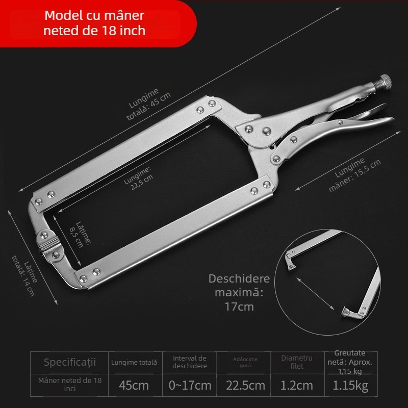 Xingbo Clește de tip C, grele, universal, din oțel-carbon, forjat cu precizie, 6–24 inch, clemă în formă de G