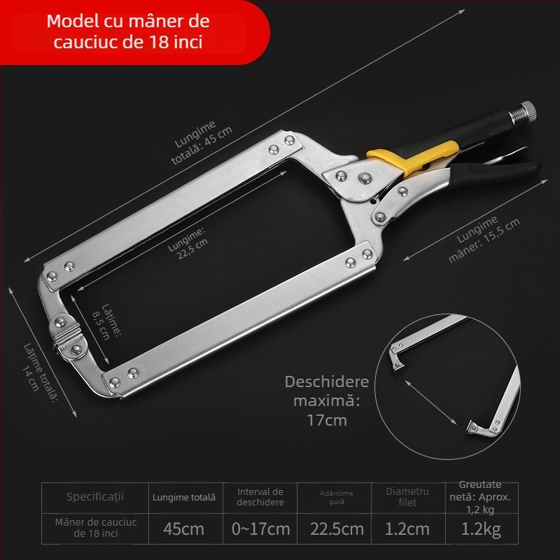 Xingbo Clește de tip C, grele, universal, din oțel-carbon, forjat cu precizie, 6–24 inch, clemă în formă de G