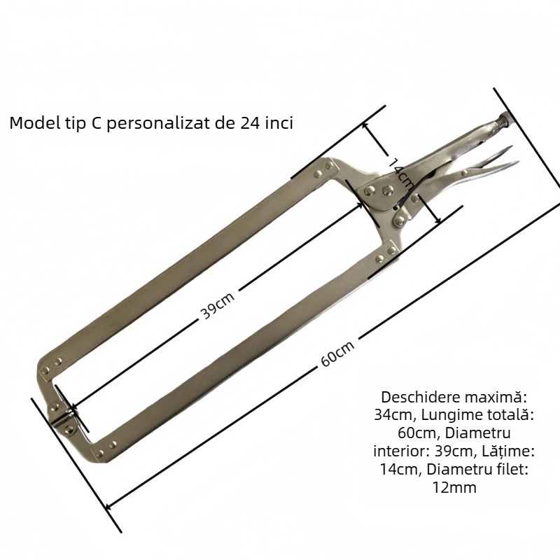 Xingbo Clește de tip C, grele, universal, din oțel-carbon, forjat cu precizie, 6–24 inch, clemă în formă de G