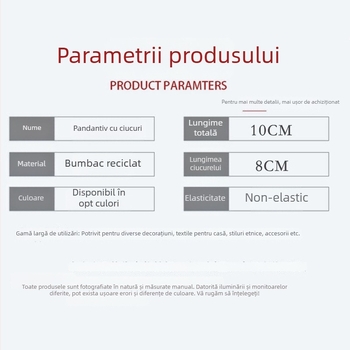 Ciucure din bumbac reciclat, lucrat manual, decor pentru perdele și textile de casă, 10 cm lungime