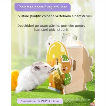 Kano adăpost din lemn pentru hamster cu platformă din lemn masiv – jucării de iarnă și accesorii pentru habitat