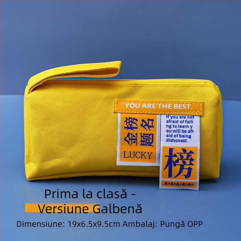 Viitor promițător: Penar pentru creioane din Oxford, cu capacitate mare, spațiu de depozitare dublu și mesaje motivaționale pentru elevi