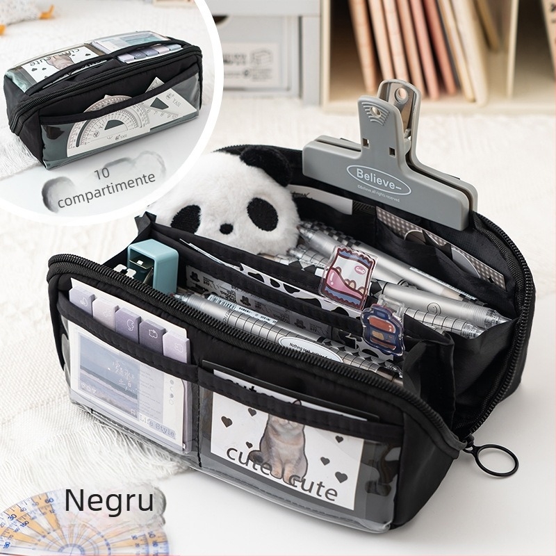 Penar transparent cu 10 niveluri, design prism, stil japonez, capacitate mare, minimalist și elegant