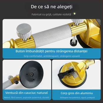 Întinzător pentru blat din piatră – plăci de marmură și cuarț, reglare a rosturilor cu ventuză puternică