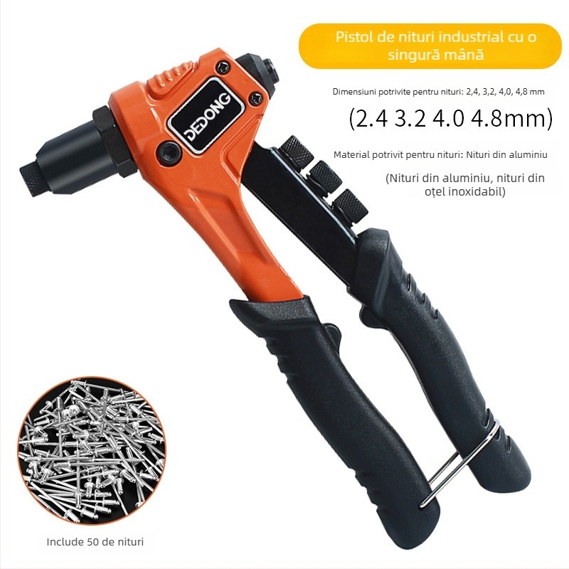 Pistol de nituri, manual, industrial, pentru uz casnic, mic pistol de nituit, instrument de tragere a niturilor, economisire a efortului