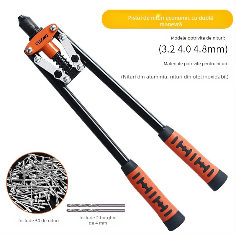 Pistol de nituri, manual, industrial, pentru uz casnic, mic pistol de nituit, instrument de tragere a niturilor, economisire a efortului
