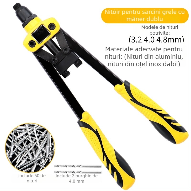 Pistol de nituri, manual, industrial, pentru uz casnic, mic pistol de nituit, instrument de tragere a niturilor, economisire a efortului
