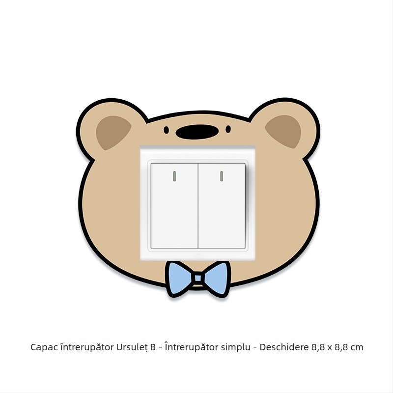 Autocolant decorativ autoadeziv pentru întrerupător și priză – animale drăguțe, pentru camera copiilor, acrilic