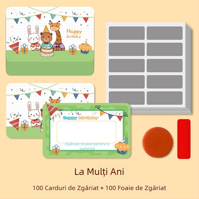 Card de zgârieturi creativ pentru elevi — conținut personalizabil, premiu pentru profesor, card DIY noroc