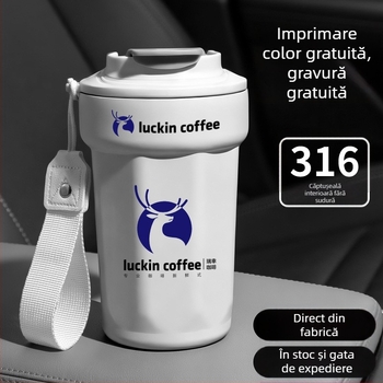 Cana termică izolată din oțel inoxidabil 316, ceașcă de cafea portabilă octogonală, cadou personalizabil