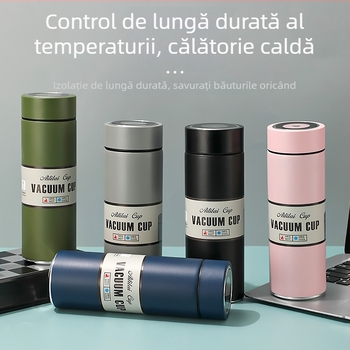 Cană termos din oțel inoxidabil 316 cu mâner, capacitate mare, portabilă pentru elevi