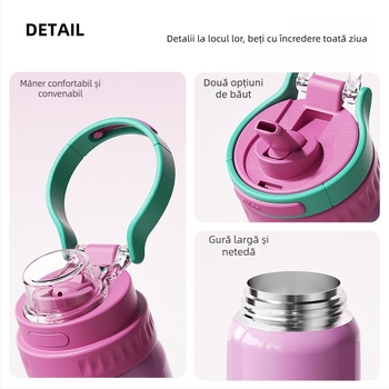 Knorr cană termică din oțel inoxidabil 316, capac pop-top, rezistentă la cădere, durabilă, menține băuturile reci, potrivită pentru activități în aer liber, birou și mașină