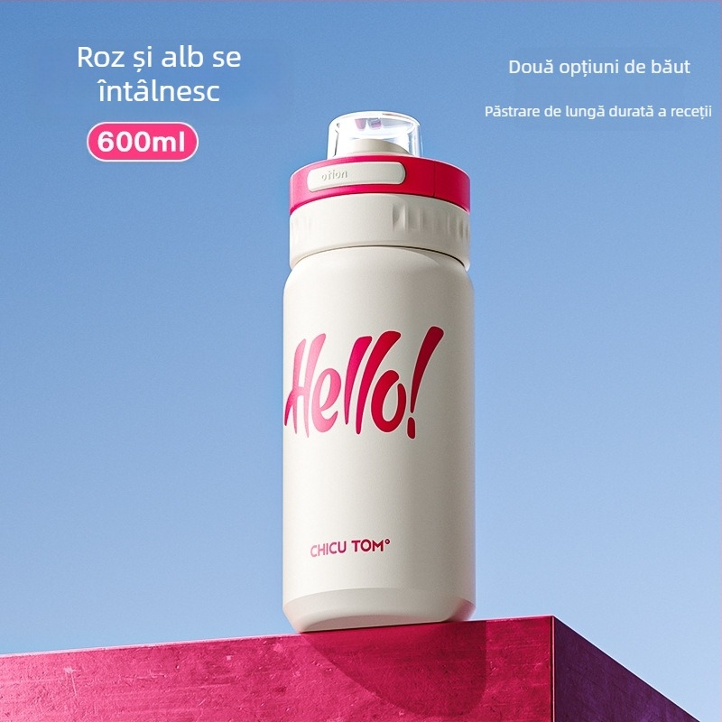 Knorr cană termică din oțel inoxidabil 316, capac pop-top, rezistentă la cădere, durabilă, menține băuturile reci, potrivită pentru activități în aer liber, birou și mașină