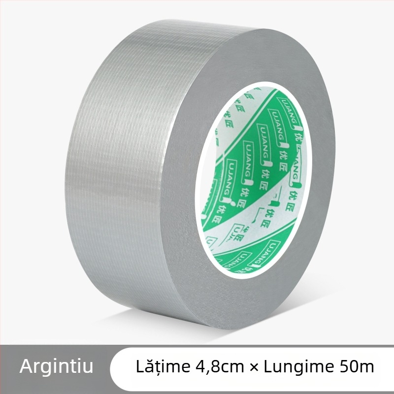 Bandă textilă cu aderență înaltă pentru protecția podelei și fixarea covoarelor, rolă mare de 50 m, lățimi 4,8 cm sau 6 cm, fără reziduuri, culori: verde, argintiu, roșu, negru.