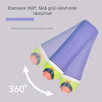 Sticlă sport cu două prize de băut, capacitate mare, din oțel inoxidabil 304, pai, termos, pentru exterior, cu mâner
