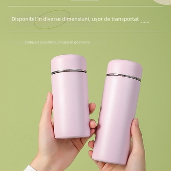 Mini termos din oțel inoxidabil 316, design minimalist, cană de ceai portabil cu compartiment pentru ceai