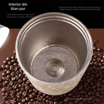 2026 Noul model din titan pur, cană de cafea izolată, fără acoperire, portabilă