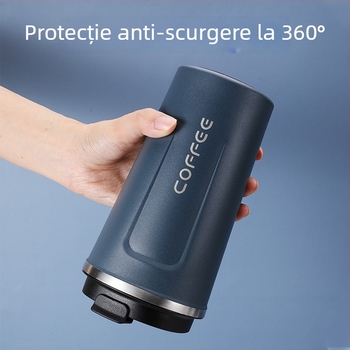Cană de cafea din oțel inoxidabil 304, portabilă pentru mașină, cu pereți dubli vacuum și izolație, cadou