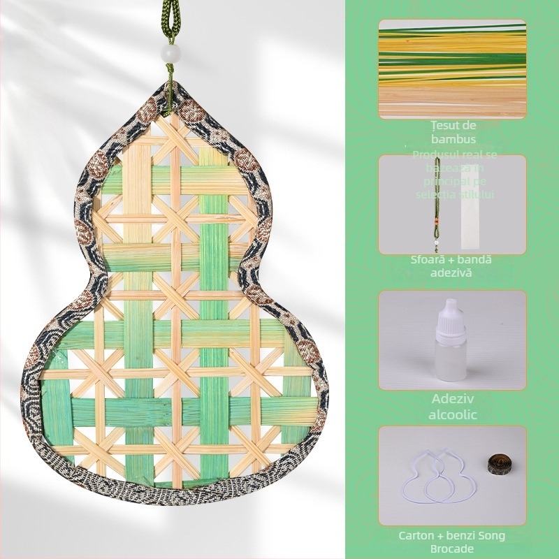 Semne de carte din bambus, materiale DIY din mână, pandantive în formă de dovleac în stilul nou-chinezesc, cadouri culturale și creative, ornamente țesute, activități educaționale și de team-building