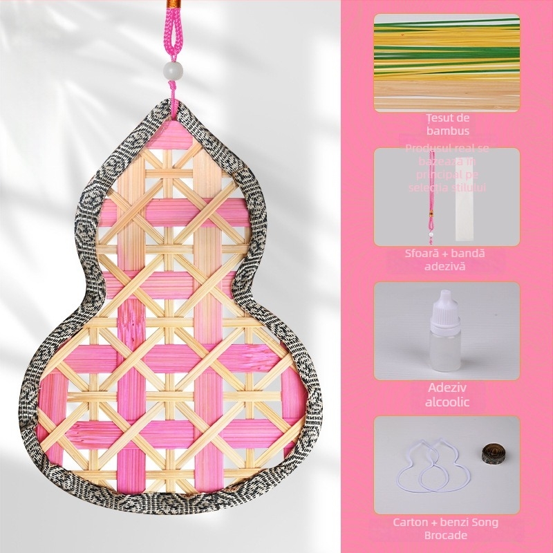 Semne de carte din bambus, materiale DIY din mână, pandantive în formă de dovleac în stilul nou-chinezesc, cadouri culturale și creative, ornamente țesute, activități educaționale și de team-building