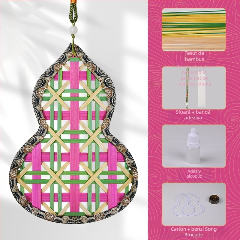 Semne de carte din bambus, materiale DIY din mână, pandantive în formă de dovleac în stilul nou-chinezesc, cadouri culturale și creative, ornamente țesute, activități educaționale și de team-building
