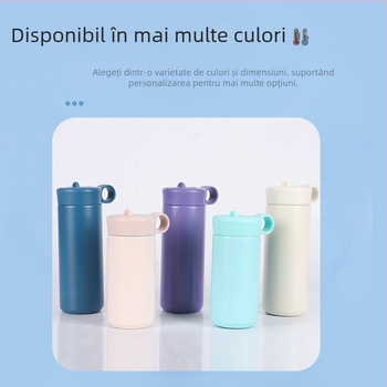 Cană din oțel inoxidabil 304 cu pai și capac, termos portabil pentru băut direct